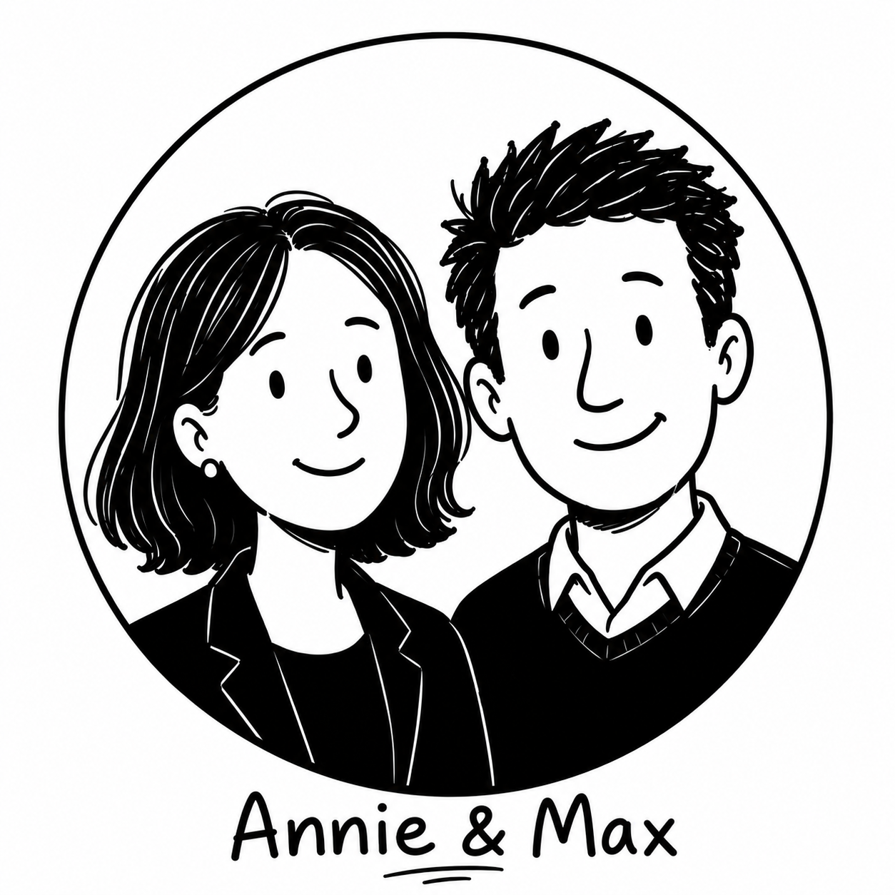 Annie and Max, two drawn C-level leaders